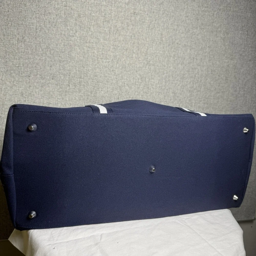 NWT Brouk & Co The Kennedy Weekend Canvas Duffel Bag‎ Large Navy Blue/White - Picture 10 of 10